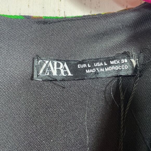 Zara Floral Plunge Bodysuit Long Sleeve L Chic Night Out Y2K Party Bloggers Fav - Picture 6 of 16